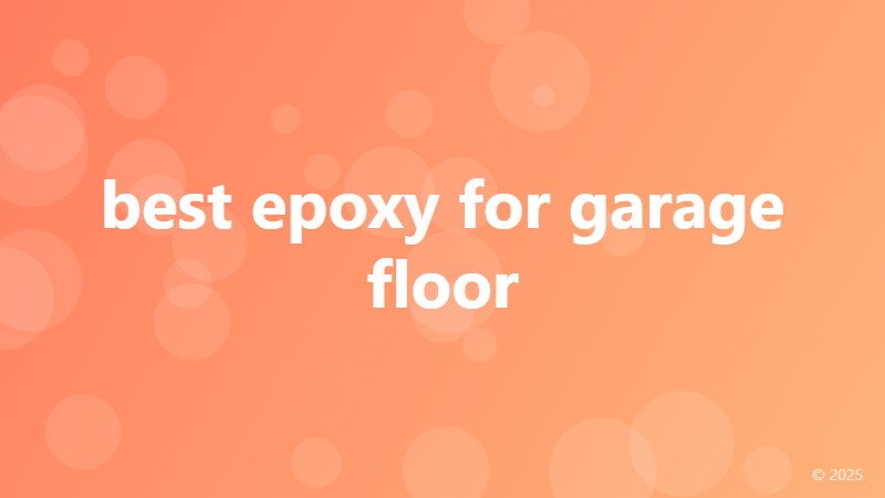 best epoxy for garage floor