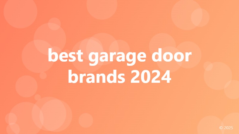 best garage door brands 2024