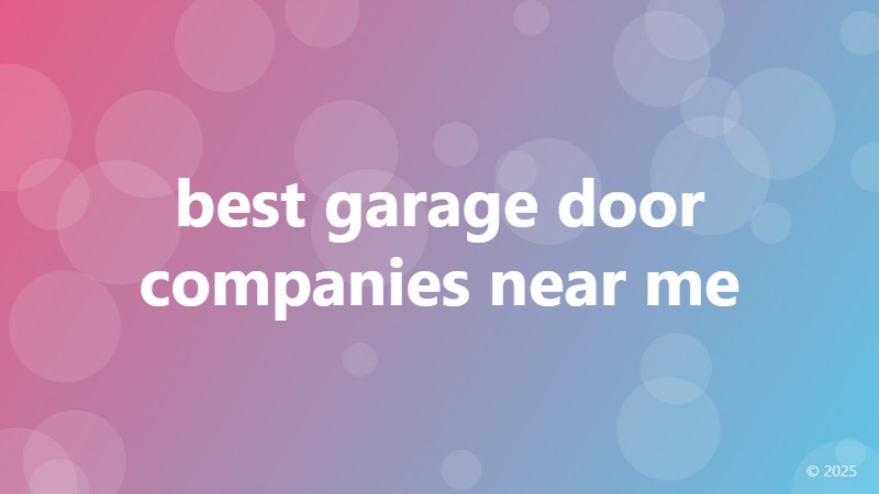 best garage door companies near me