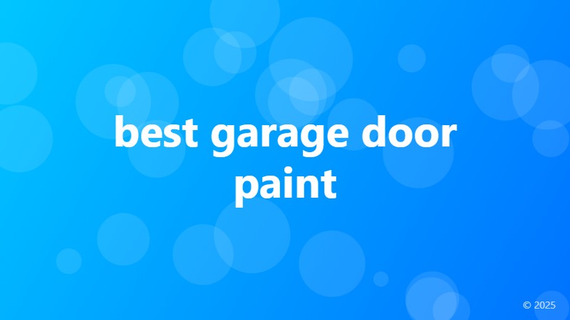 best garage door paint