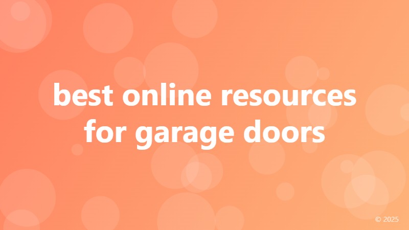 best online resources for garage doors
