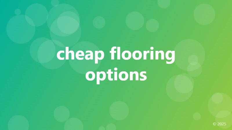 cheap flooring options