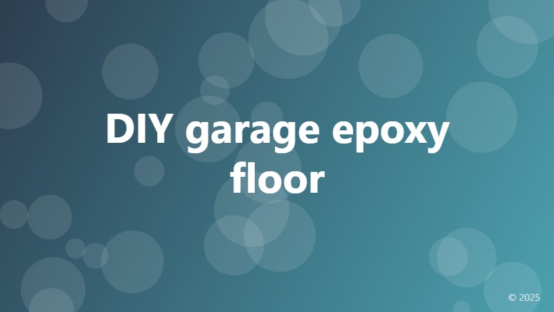DIY garage epoxy floor