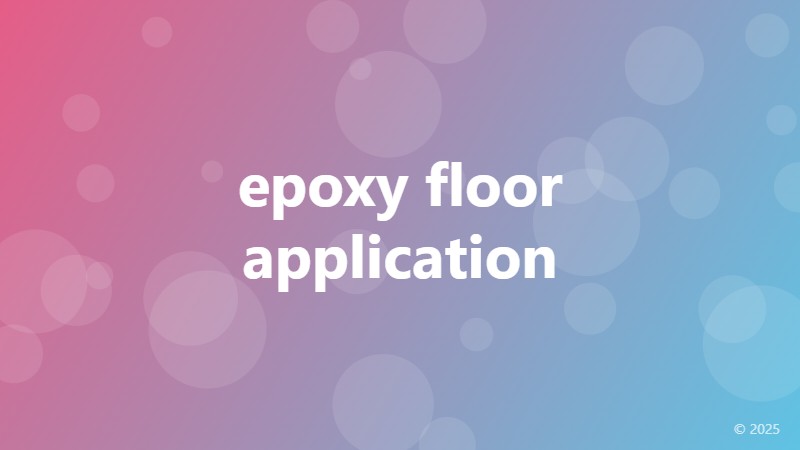 epoxy floor application