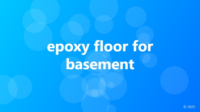 epoxy floor for basement
