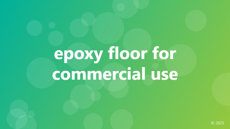 epoxy floor for commercial use