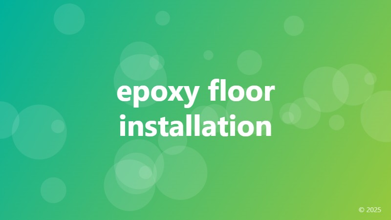 epoxy floor installation