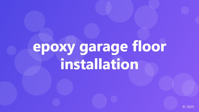 epoxy garage floor installation