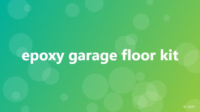 epoxy garage floor kit