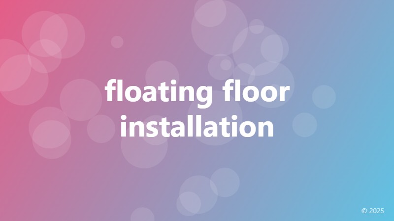 floating floor installation