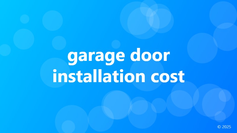 garage door installation cost