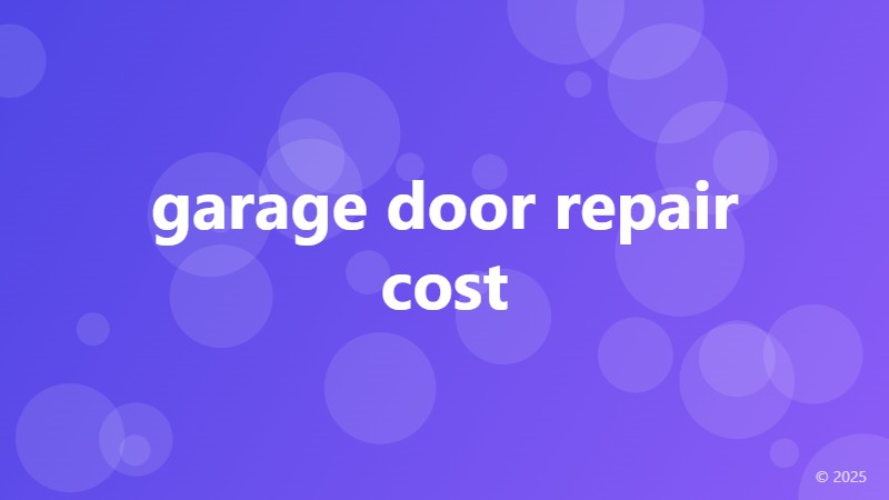 garage door repair cost