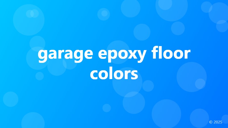 garage epoxy floor colors