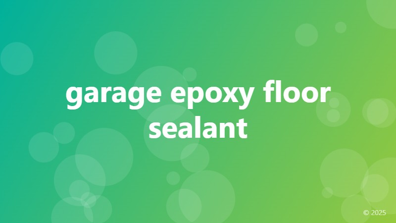 garage epoxy floor sealant
