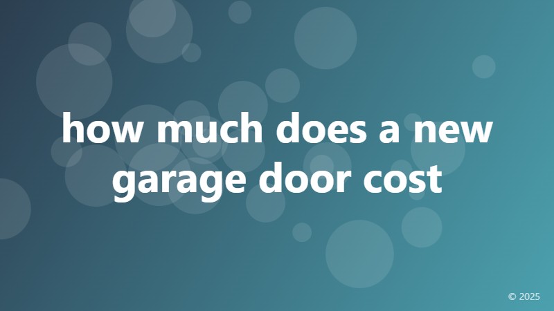 how much does a new garage door cost