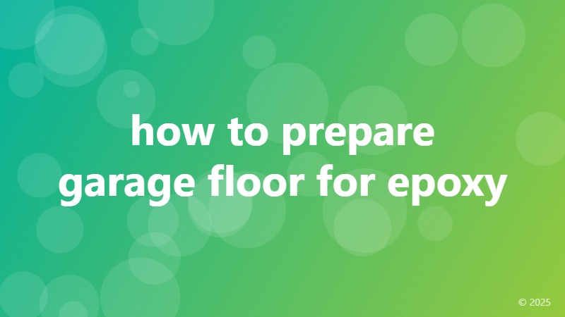 how to prepare garage floor for epoxy