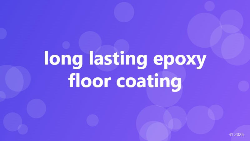 long lasting epoxy floor coating