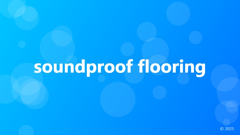 soundproof flooring